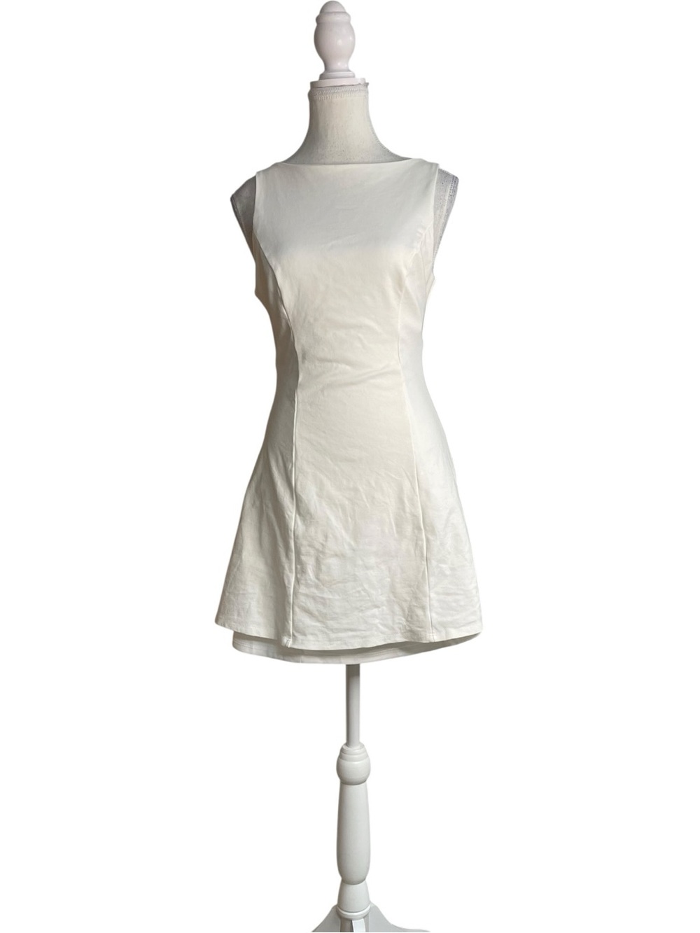 Lulus Olivian Sleeveless A-Line Low Back Mini Dress White